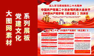 一圖讀懂二十大中國共產黨章程修正案展板