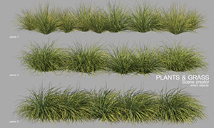 3D場景搭建適用草叢植物元素素材
