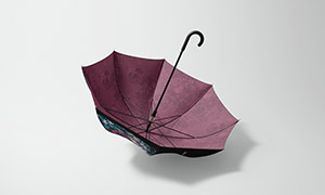 精细图层雨伞图案展示效果样机模板