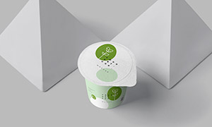 揭蓋式冷藏酸奶產品包裝樣機源文件
