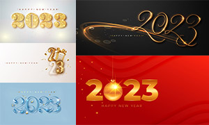 2023新年与圣诞节创意设计矢量素材
