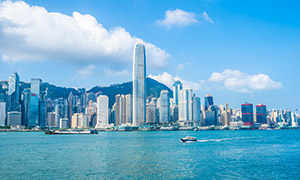 中国香港维多利亚港建筑群风光图片