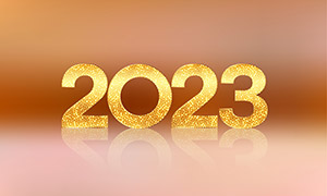 金色光斑装饰倒影效果2023创意图片