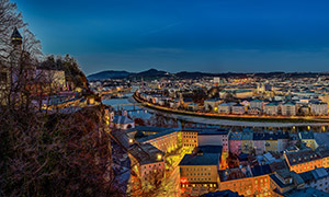 奧地利的薩爾茨堡城市風光攝影圖片