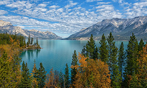 加拿大亞伯拉罕湖景觀攝影高清圖片
