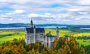 巴伐利亞新天鵝堡景觀攝影高清圖片
