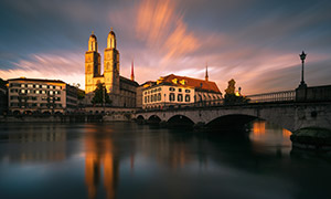 瑞士苏黎世地标建筑物摄影高清图片