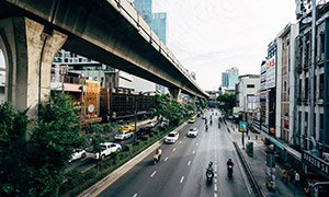城市高架桥与道路交通摄影高清图片