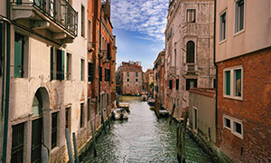 威尼斯街道與房屋風光攝影高清圖片