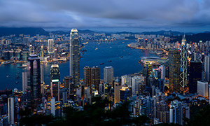 香港城市风光鸟瞰航拍视角摄影图片