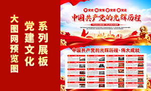 中国共产党的光辉历程宣传展板PSD模板