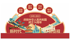 慶祝中華人民共和國成立74周年商場美陳
