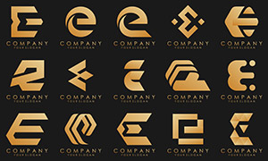 英文字母变形演绎标志设计矢量素材