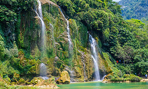越南板约瀑布自然景观摄影高清图片