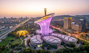 武汉未来科技城夜景高清摄影图片