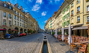 瑞士的伯尔尼城市街景摄影高清图片