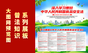 学习贯彻中华人民共和国食品安全法展板