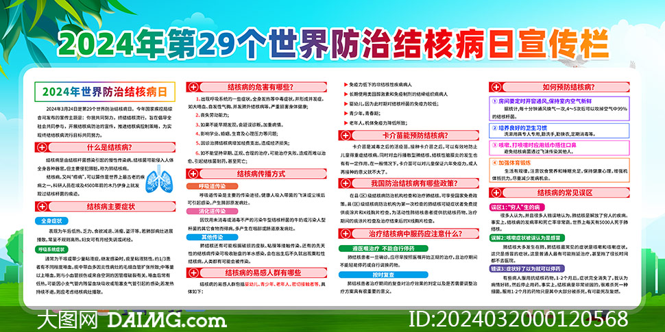 2024年世界防治结核病日宣传展板psd源文件2024年世界防治结核病日