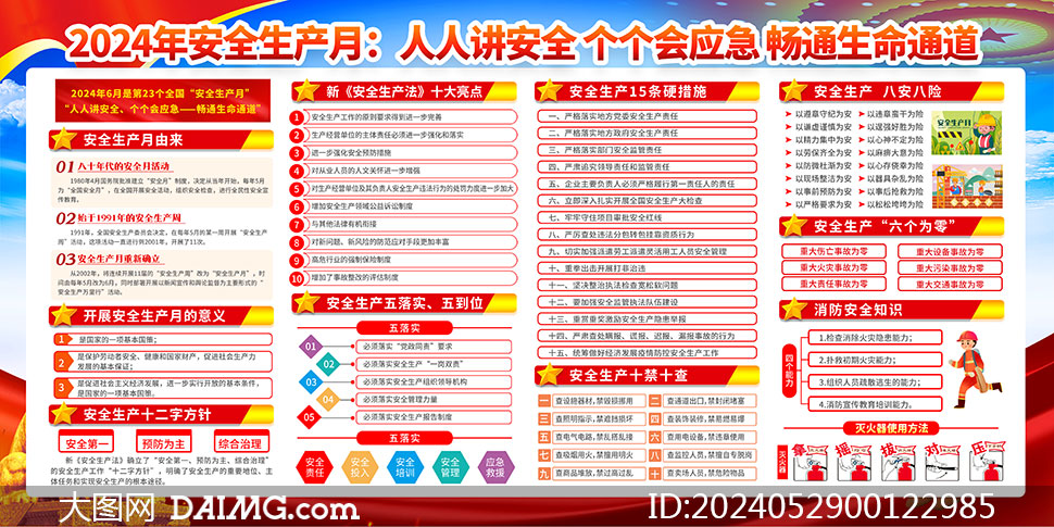 2024年全国安全生产月宣传栏设计模板