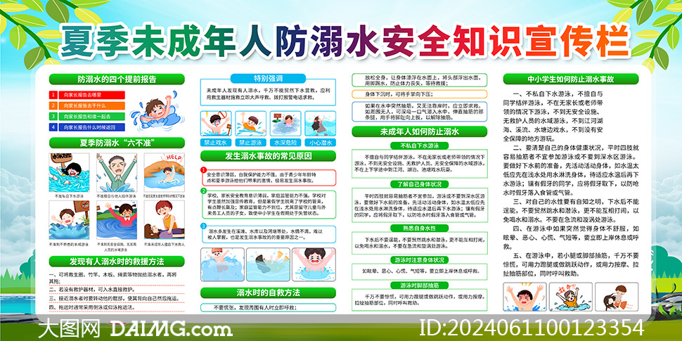 防溺水文字素材图片