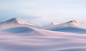 連綿的雪山美景高清攝影圖片