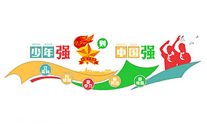 少年強(qiáng)則國(guó)強(qiáng)校園文化墻設(shè)計(jì)矢量素材