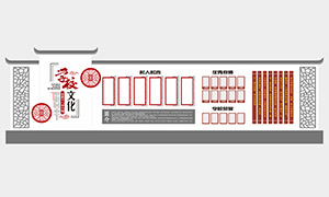 學(xué)校簡介與名人名言文化墻設(shè)計(jì)矢量圖