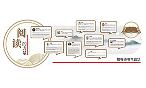 閱讀的力量名人名言文化墻設(shè)計(jì)矢量圖