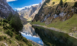 瑞士山脈湖泊美景自然風(fēng)光攝影圖片