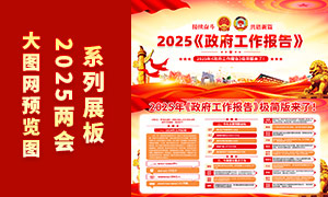 2025年政府工作報(bào)告極簡(jiǎn)版展板PSD素材