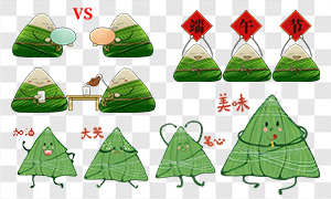 卡通可愛表情粽子創(chuàng)意端午免摳圖片