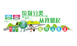 守護健康保護環境垃圾分類文化墻素材