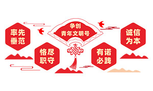服务窗口争创青年文明号文化墙矢量图 服务窗口争创青年文明号文化墙矢量图