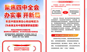 一图了解党的二十届四中全会手机海报 一图了解党的二十届四中全会手机海报