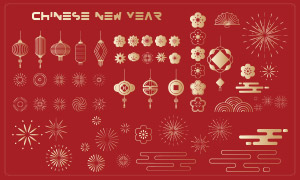 2026马年新年春节装饰图案元素矢量图 2026马年新年春节装饰图案元素矢量图