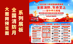 2025年全国消防宣传月展板PSD源文件 2025年全国消防宣传月展板PSD源文件