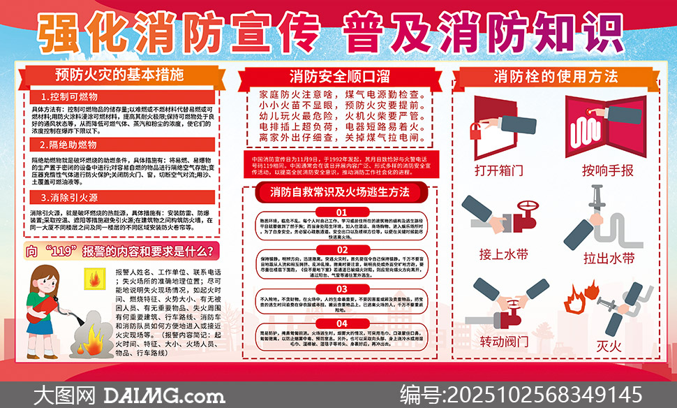 强化消防宣传普及消防知识宣传栏素材_大图网 强化消防宣传普及消防知识宣传栏素材