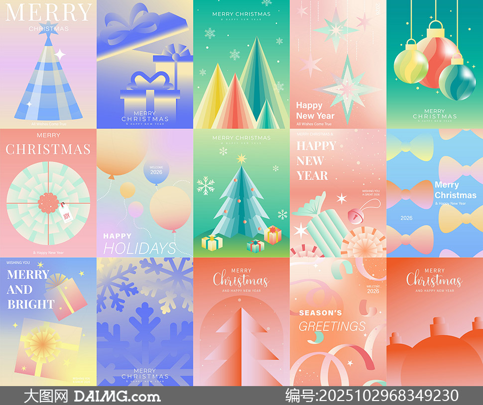 五彩渐变色圣诞节背景创意设计矢量图_大图网 五彩渐变色圣诞节背景创意设计矢量图