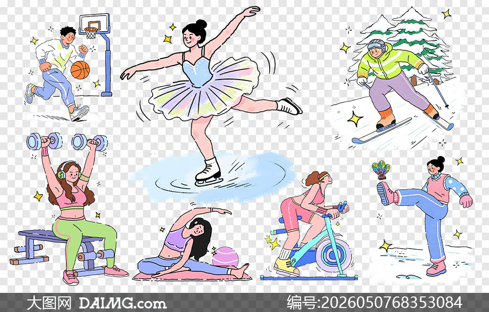 �ֻ�廭�罡���˶��������PNGͼƬ